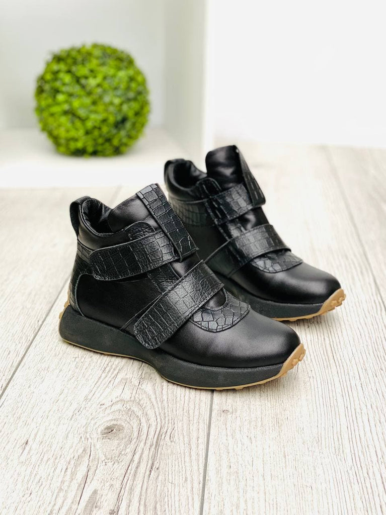Women Leather Boots Demi-season Black