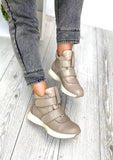 Women Leather Boots Beige