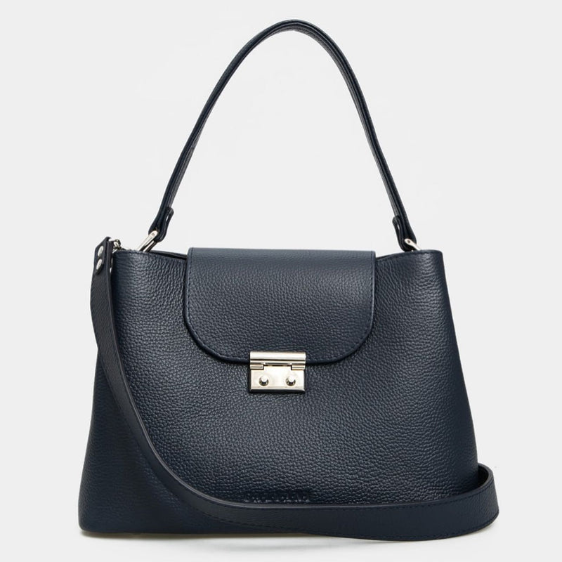 Women Leather Crossbody Bag Lillian Dark Blue