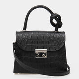 Women Leather Crossbody Bag Cocco Mini Black