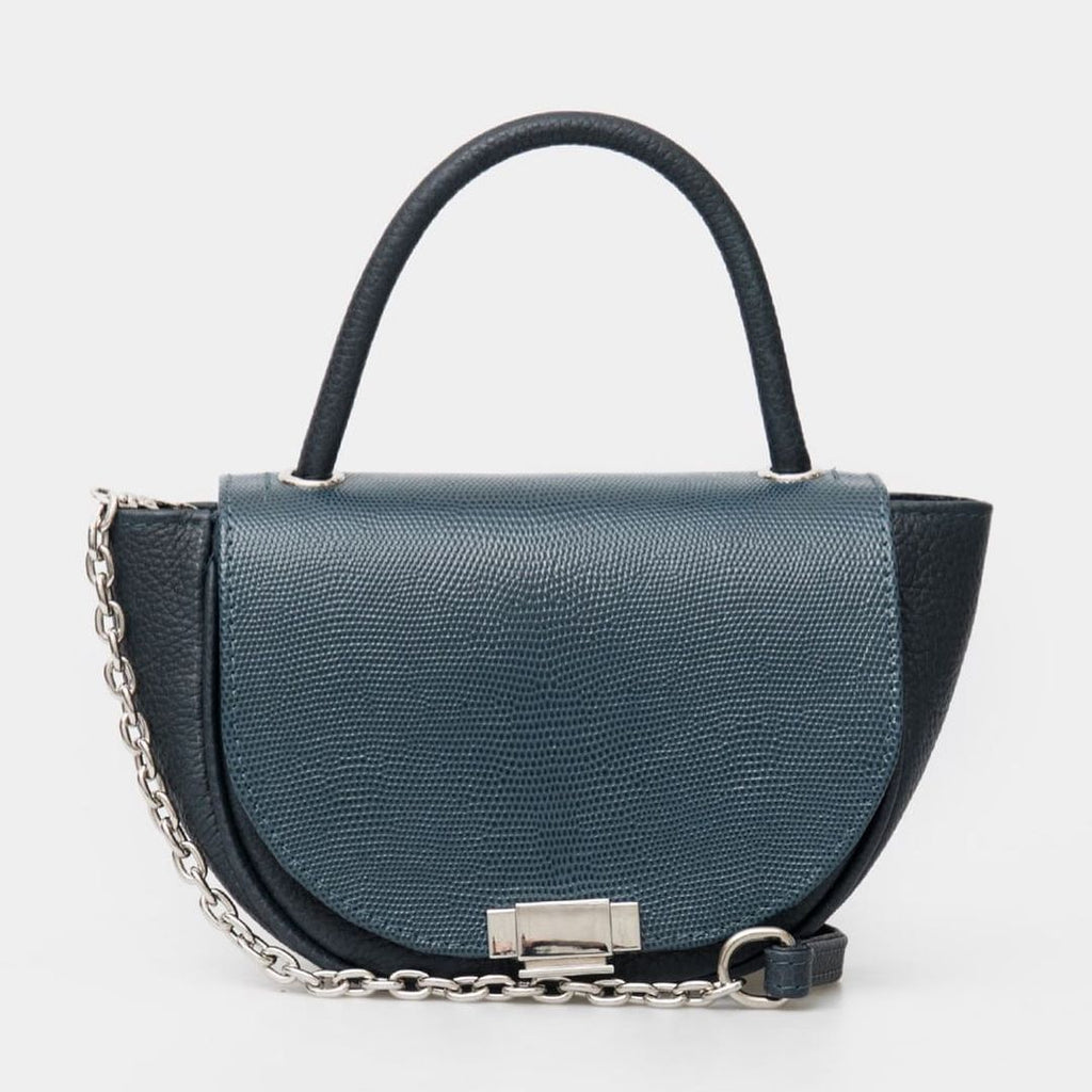 Woman Leather Crossbody Bag Luna Blue