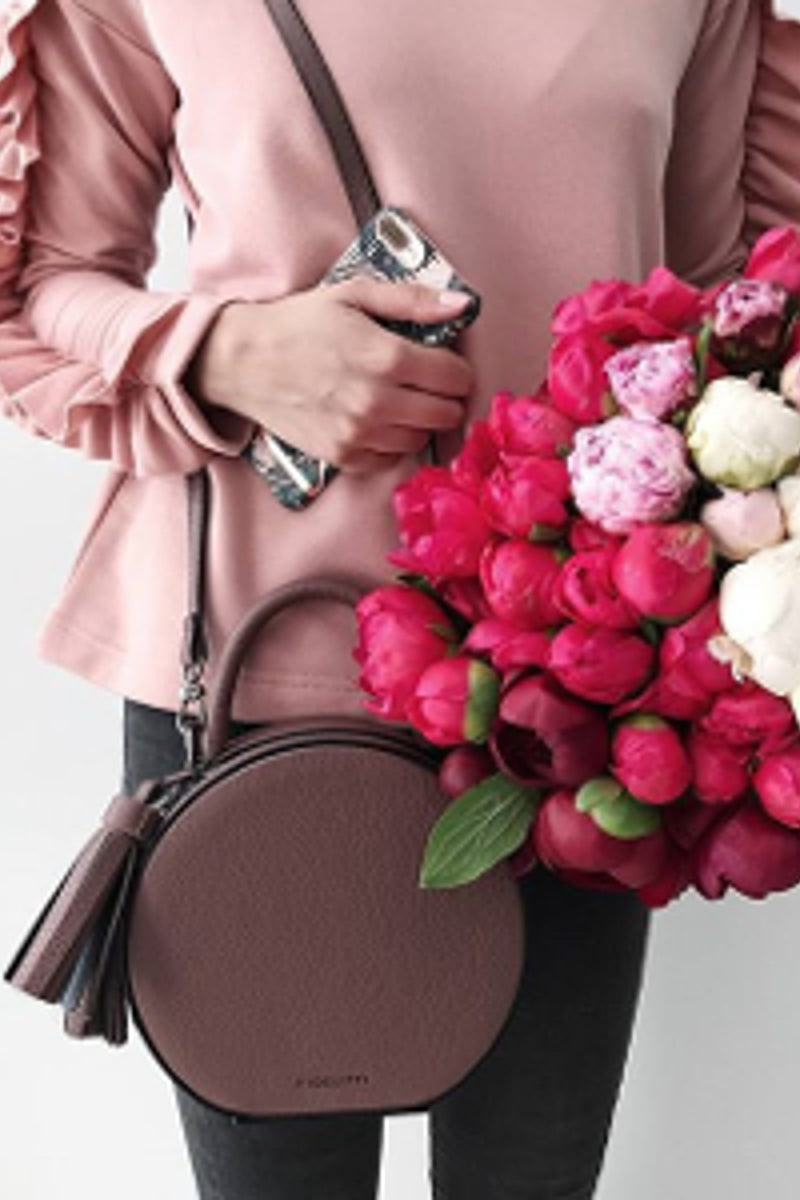 Woman Leather Bag Lady Anne Tesoro Mini Maroon