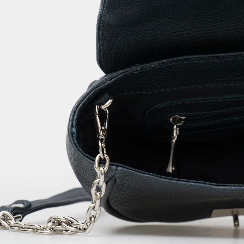 Woman Leather Crossbody Bag Luna Blue