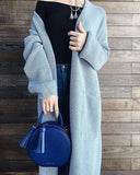 Woman Leather Bag Lady Anne Tesoro Blue Violet