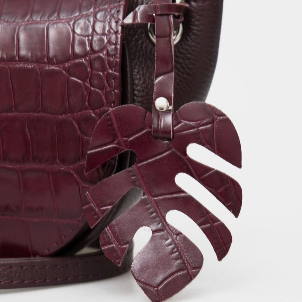 Woman Leather Handbag Anemone Burgundy