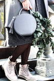 Woman Leather Bag Lady Anne Tesoro Mini Gray