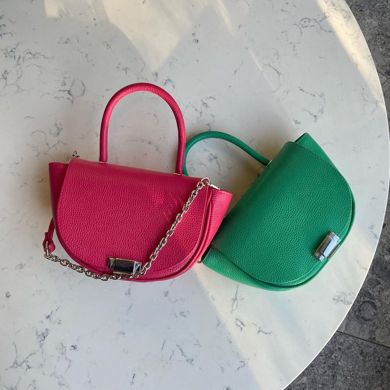 Woman Leather Crossbody Bag Luna Green