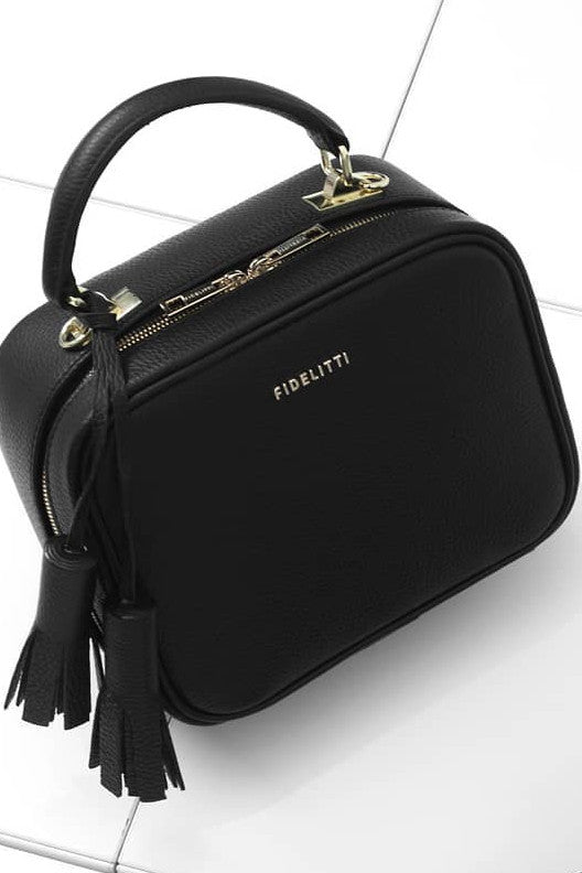 Woman Leather Crossbody Bag BonBon Black