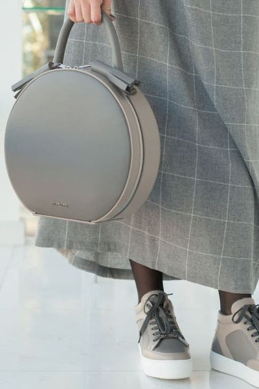 Woman Leather Bag Lady Anne Tesoro Gray and Beige