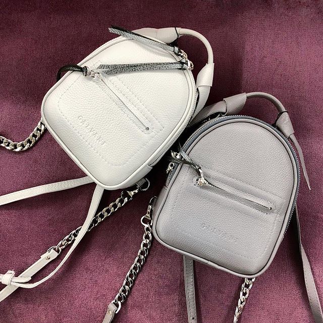 Woman Leather Backpack Dea Gray