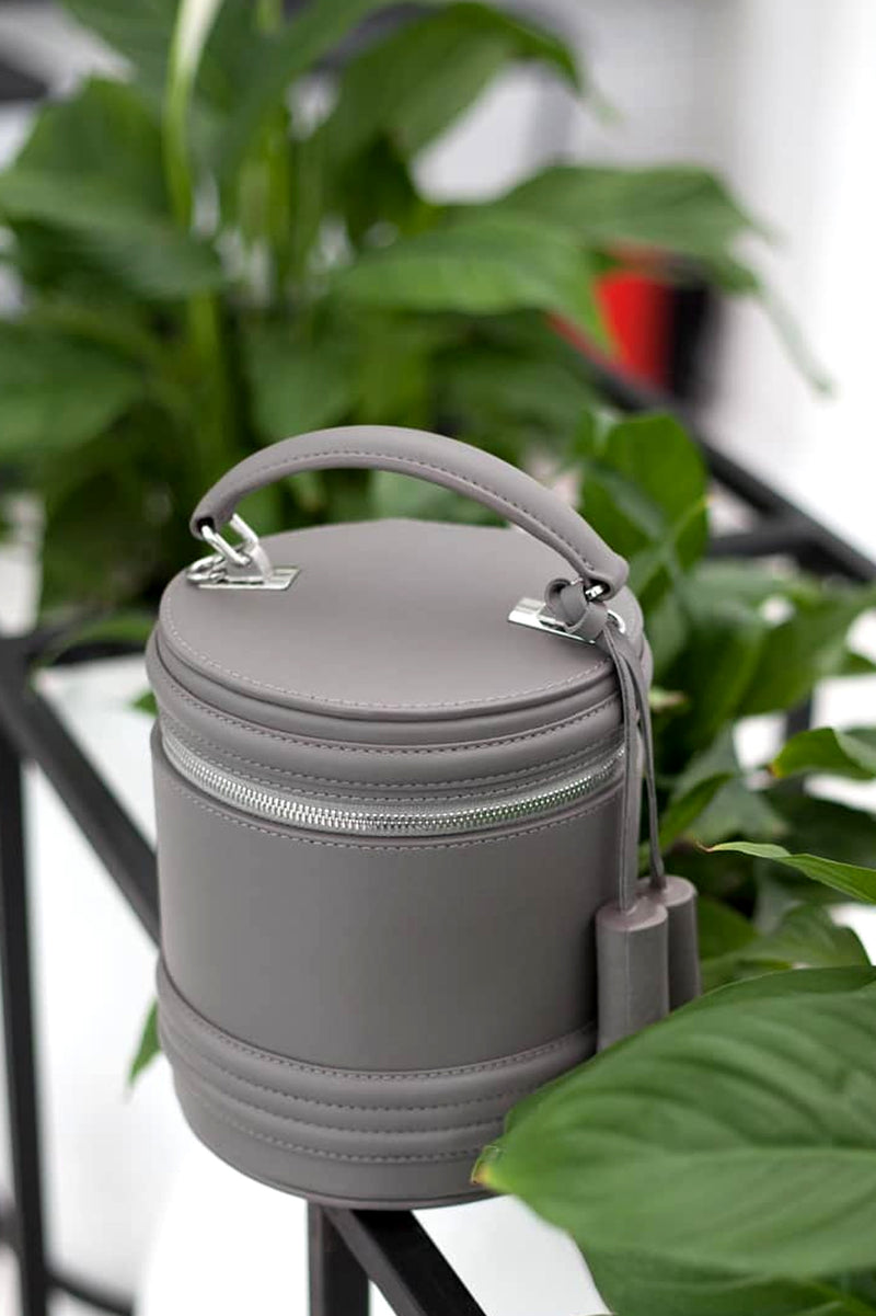 Woman Leather Crossbody Bag Lady Anne Barrel Gray