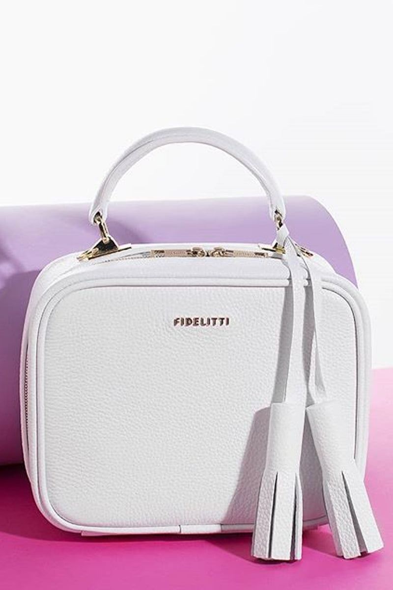 Woman Leather Cross Body Bag BonBon White