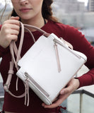 Women Leather Handbag Gwen White