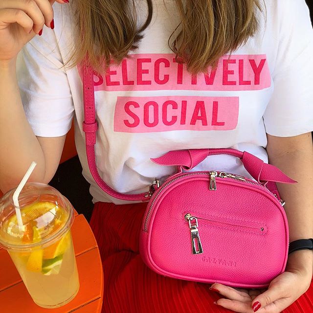 Women Leather Crossbody Bag Fragolina Crimson