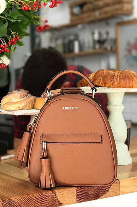 Woman Leather Backpack Lady Anne Vogue Chocolate