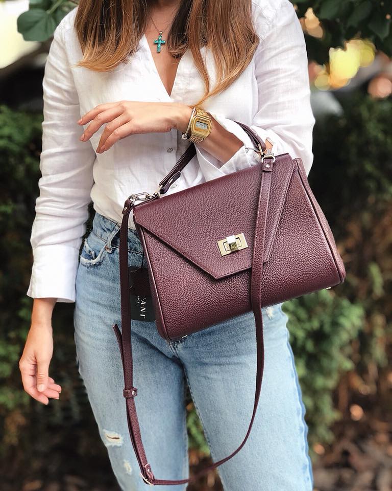 Women Leather Crossbody Bag Cocco Mini Burgundy – Ankobags
