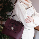 Women Leather Handbag Capri Light Brown