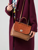 Women Leather Handbag Capri Crimson