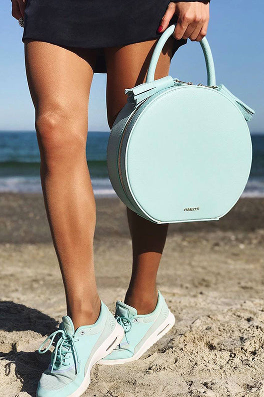 Woman Leather Bag Lady Anne Tesoro Aquamarine