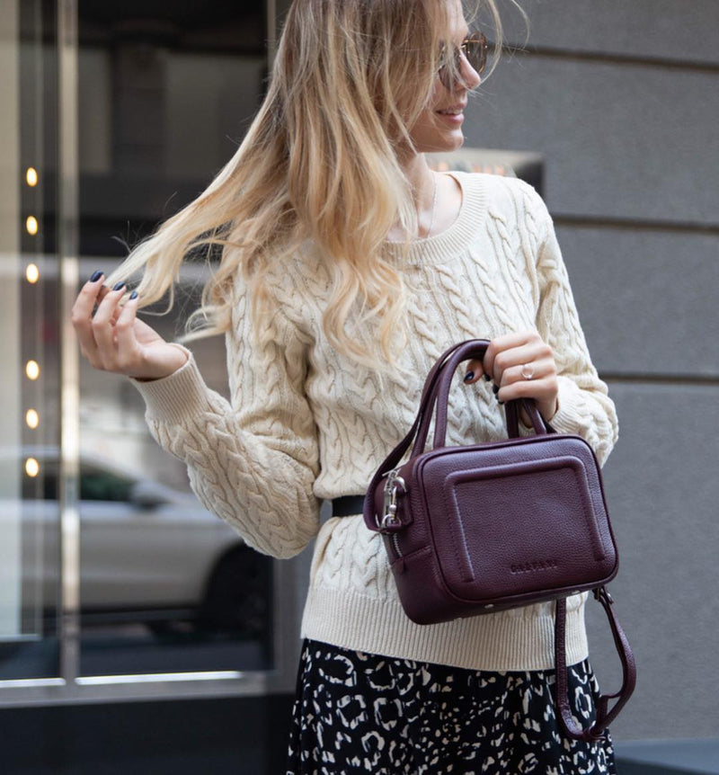 Women Leather Crossbody Bag Bacio M Purple