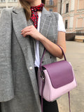 Women Leather Handbag Farfalla Purple