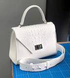 Women Leather Handbag Dolcecuore White