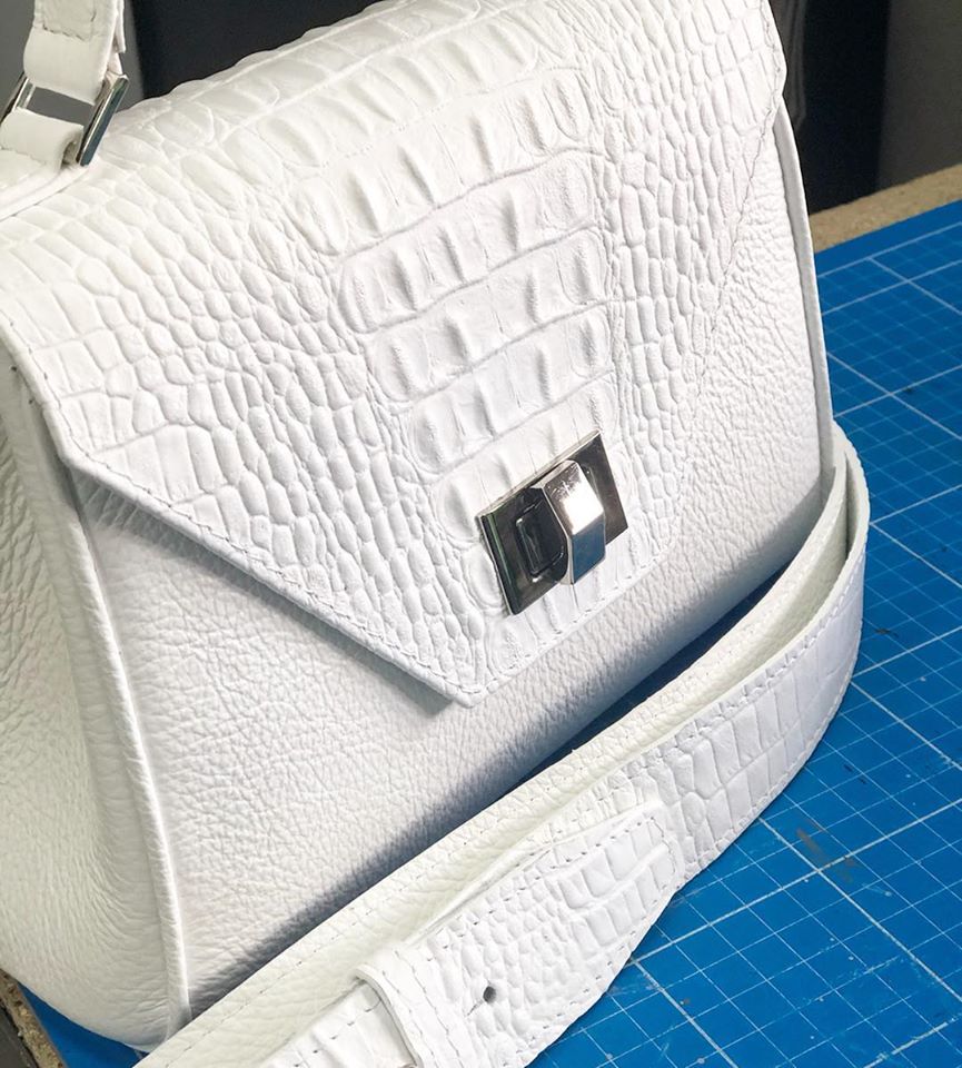 Women Leather Handbag Dolcecuore White