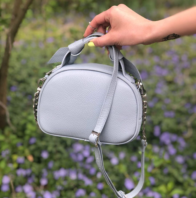 Women Leather Crossbody Bag Fragolina Gray