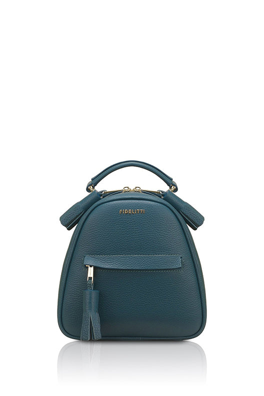 Woman Leather Backpack Lady Anne Vogue Mini Teal