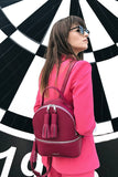 Woman Leather Backpack Lady Anne 'GO GO'  Violet Red