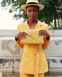 Women Leather Crossbody Bag Golosone Yellow