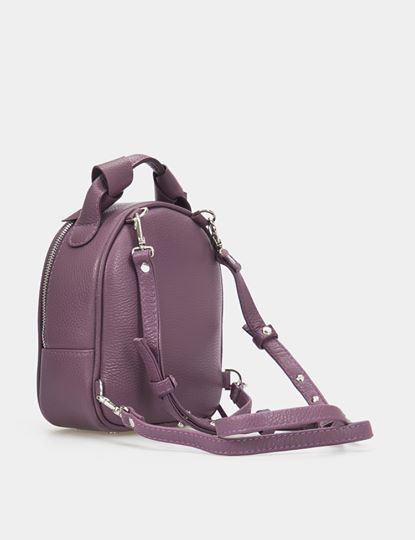 Woman Leather Backpack Dea Purple
