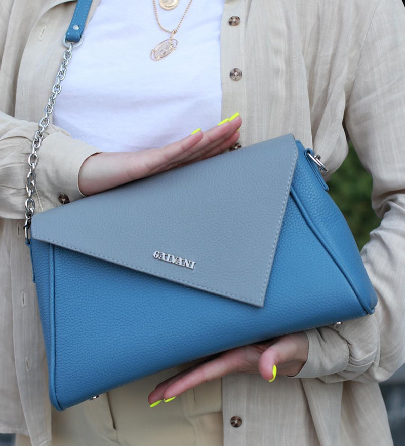 Women Leather Cross Body Bag Golosone Blue