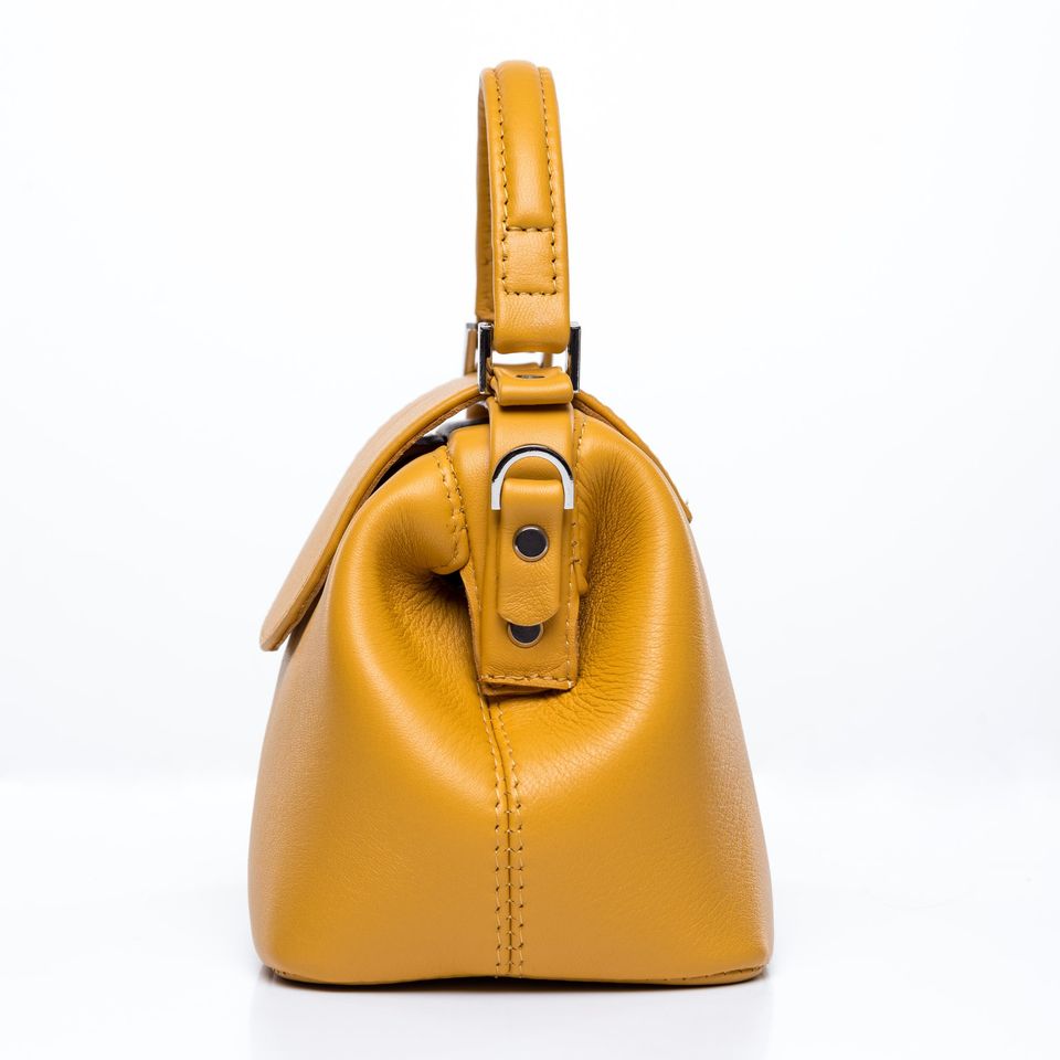 Women Leather Crossbody Bag Palermo Small Yellow