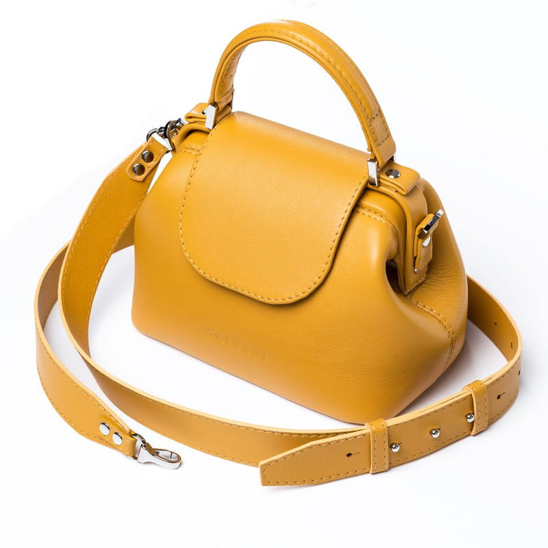 Women Leather Crossbody Bag Palermo Small Yellow