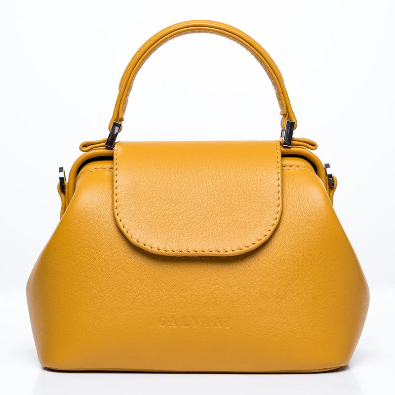 Women Leather Crossbody Bag Palermo Small Yellow