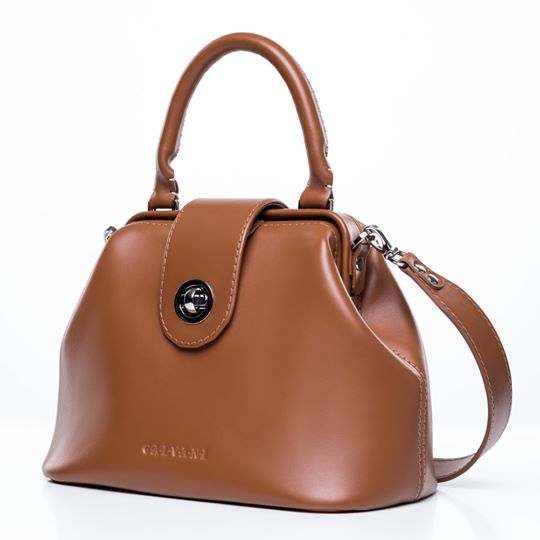 Women Leather Bag Stellato Brown