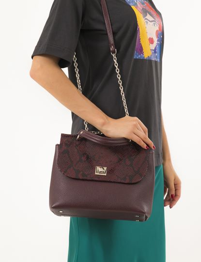 Women Leather Handbag Capri Pink