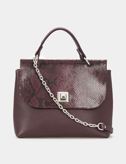 Women Leather Handbag Capri Red