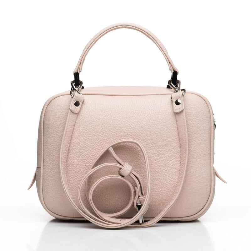 Women Leather Handbag Goccia Light Pink