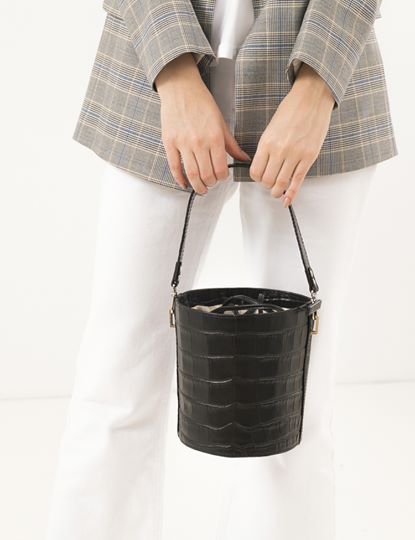 Woman Leather Crossbody Bag Capriccio Black