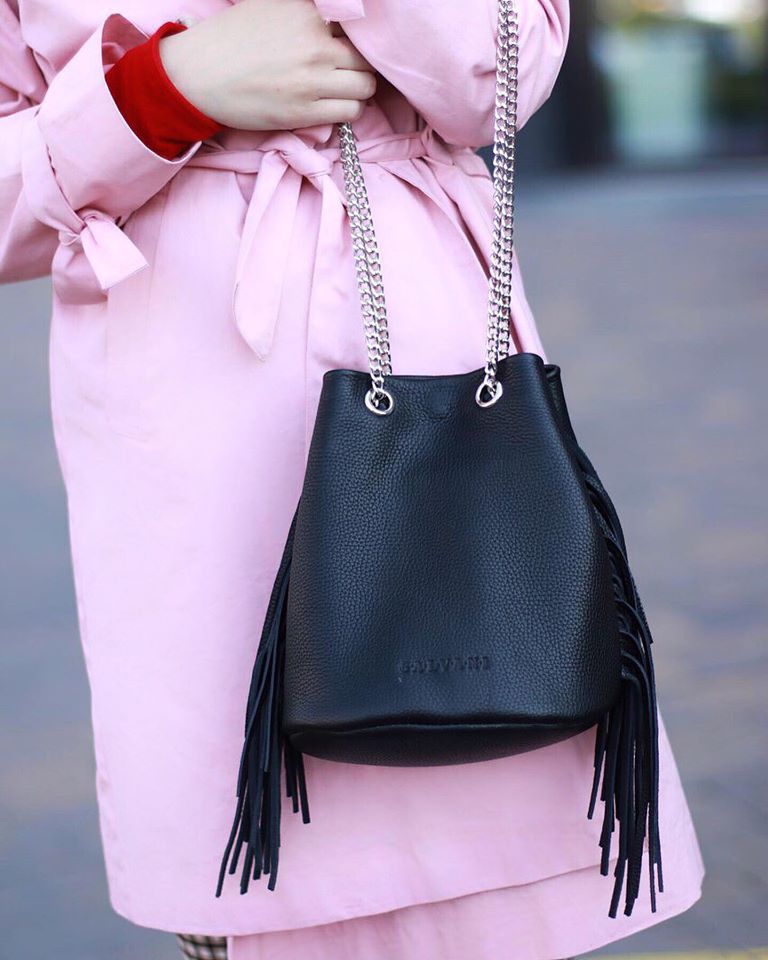 Woman Leather Bag Velluto Black