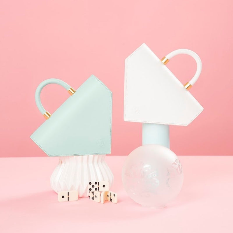 Woman Leather Handbag Lady Anne Triangolo Black