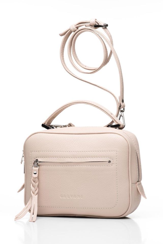 Women Leather Handbag Goccia Light Pink