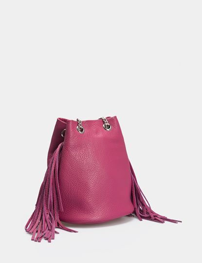 Woman Leather Bag Velluto Crimson