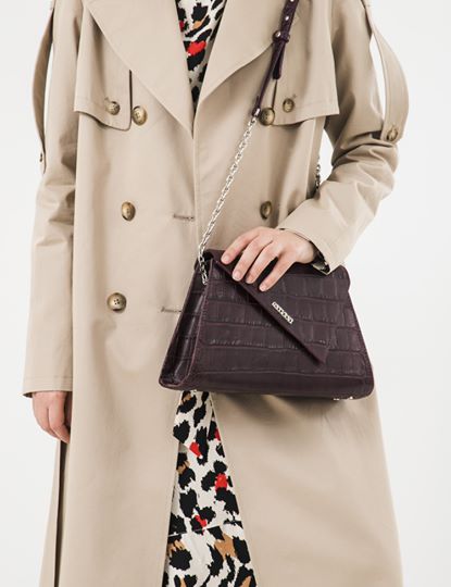 Women Leather Crossbody Bag Golosone Brown