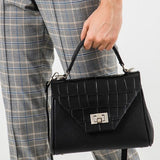 Women Leather Crossbody Bag Dolcecuore Mini Black