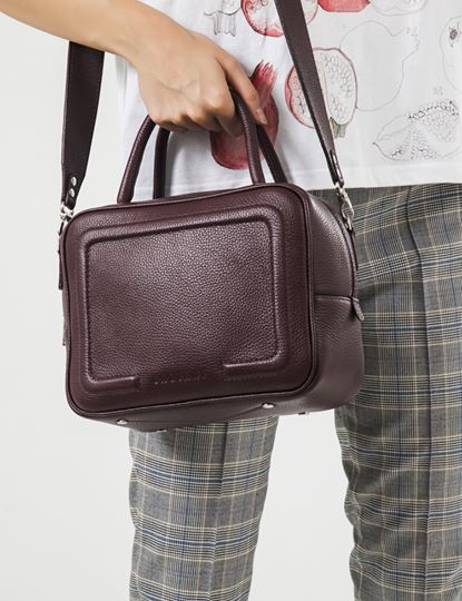 Women Leather Cross Body Bag Bacio M Burgundy