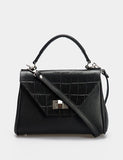 Women Leather Crossbody Bag Dolcecuore Mini Black