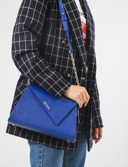 Women Leather Crossbody Bag Golosone Dark Blue